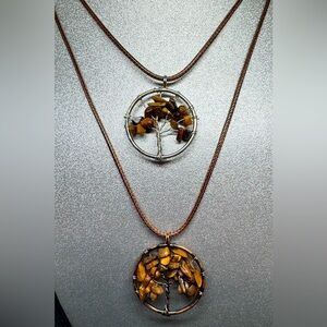 Pair of Tree of Life Pendant Necklace NEW Adjustable